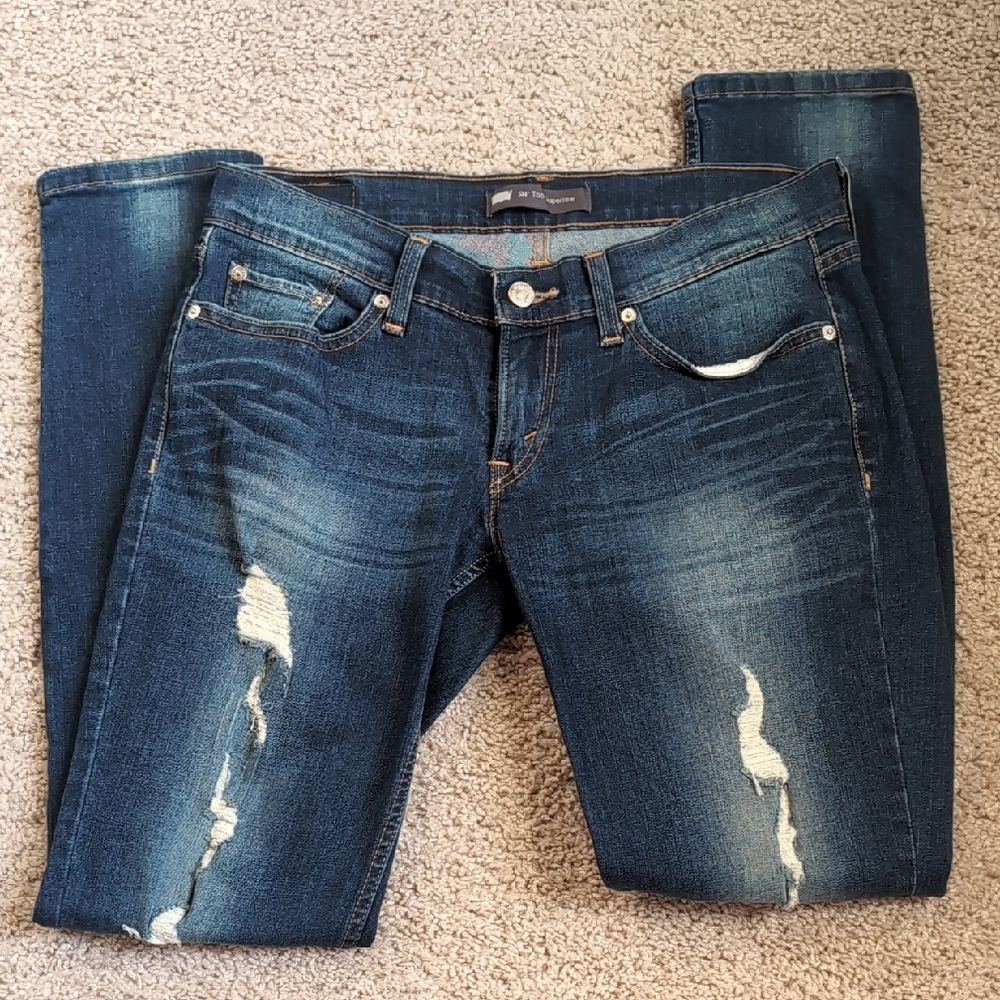 Levi's Blue Skinny Jeans Vintage Distressed